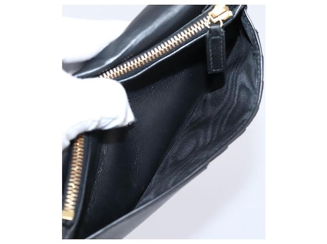 Autre Marque Cartera larga SAINT LAURENT efecto cocodrilo negro y oro Auth 205099A Dorado - vista 21