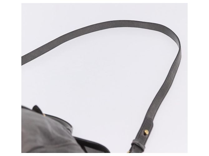 Borsa a Mano Miu Miu in Pelle 2way Grigio Tono Oro Auth 167623M Marrone - vista 16