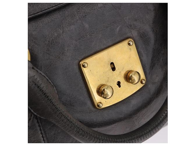 Borsa a Mano Miu Miu in Pelle 2way Grigio Tono Oro Auth 167623M Marrone - vista 25