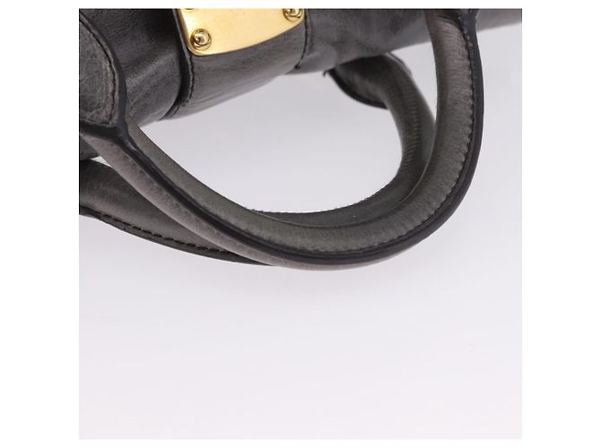 Borsa a Mano Miu Miu in Pelle 2way Grigio Tono Oro Auth 167623M Marrone - vista 8