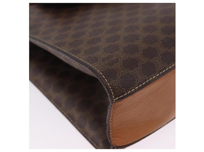 Céline Borsa a tracolla CELINE Macadam con catena in PVC e pelle Marrone Oro Auth ka6066 D'oro - vista 15