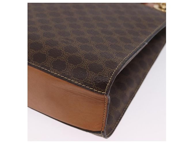 Céline Borsa a tracolla CELINE Macadam con catena in PVC e pelle Marrone Oro Auth ka6066 D'oro - vista 18