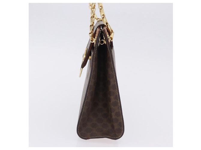 Céline Borsa a tracolla CELINE Macadam con catena in PVC e pelle Marrone Oro Auth ka6066 D'oro - vista 3