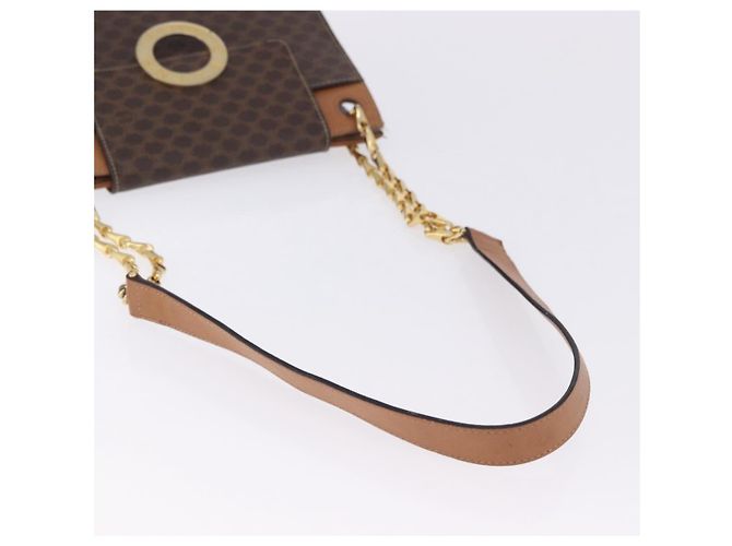 Céline Borsa a tracolla CELINE Macadam con catena in PVC e pelle Marrone Oro Auth ka6066 D'oro - vista 7