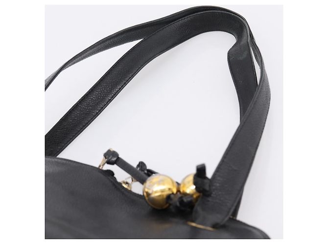 Borsa a tracolla CHANEL COCO Mark Chain in pelle caviar nera e oro CC Auth 201540A Nero D'oro - vista 14