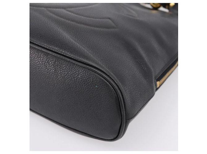 Borsa a tracolla CHANEL COCO Mark Chain in pelle caviar nera e oro CC Auth 201540A Nero D'oro - vista 15