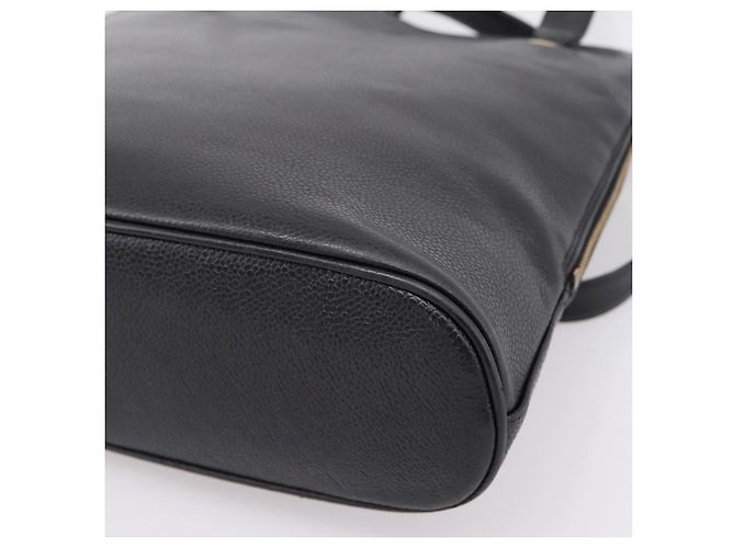 Borsa a tracolla CHANEL COCO Mark Chain in pelle caviar nera e oro CC Auth 201540A Nero D'oro - vista 17