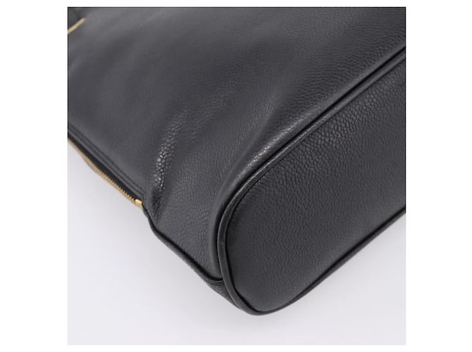 Borsa a tracolla CHANEL COCO Mark Chain in pelle caviar nera e oro CC Auth 201540A Nero D'oro - vista 18