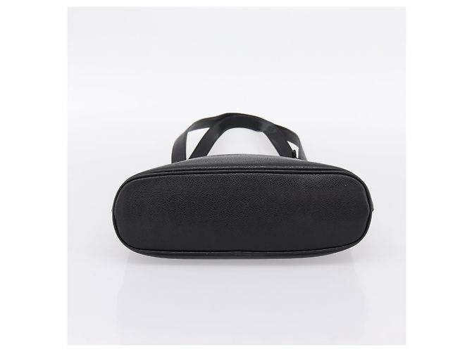 Borsa a tracolla CHANEL COCO Mark Chain in pelle caviar nera e oro CC Auth 201540A Nero D'oro - vista 5
