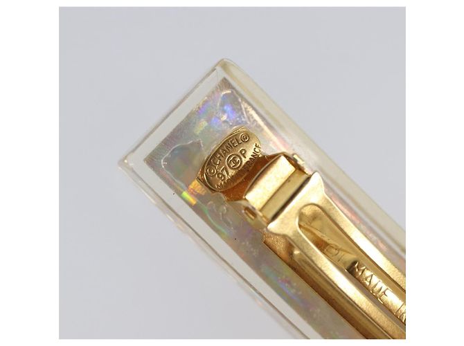 Fermi capelli CHANEL Valletta metallo Gold CC Auth 201528M D'oro - vista 11