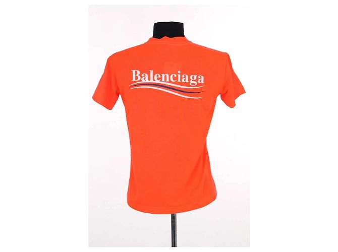 Camiseta Balenciaga naranja de algodón - vista 4