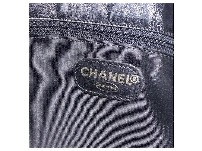 Borsa a tracolla CHANEL in pelle blu e oro CC Auth 203466A D'oro - vista 23