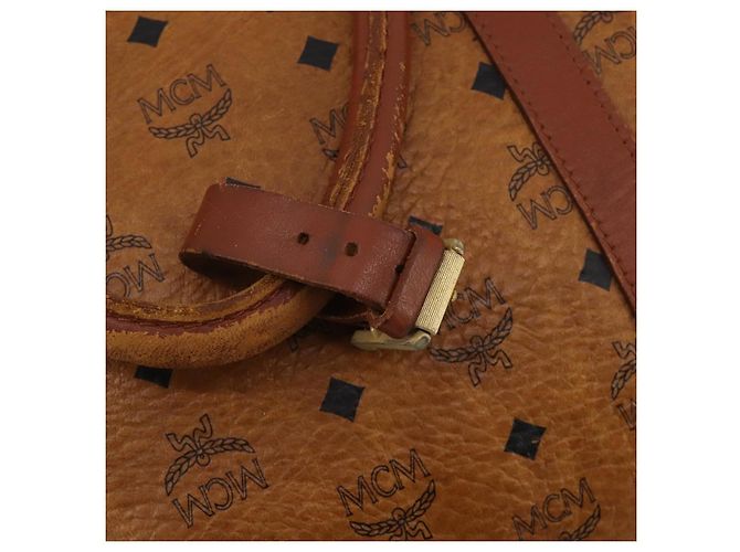 Bolso MCM Vicetos Boston PVC Cuero 2way Marrón Tono Dorado Auth 199534 Castaño - vista 10