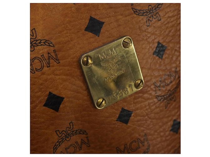 Bolso MCM Vicetos Boston PVC Cuero 2way Marrón Tono Dorado Auth 199534 Castaño - vista 12