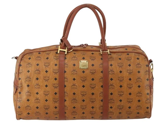 Bolso MCM Vicetos Boston PVC Cuero 2way Marrón Tono Dorado Auth 199534 Castaño - vista 13