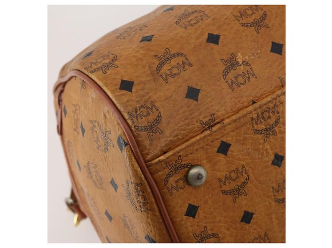 Bolso MCM Vicetos Boston PVC Cuero 2way Marrón Tono Dorado Auth 199534 Castaño - vista 16