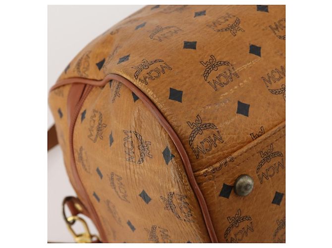 Bolso MCM Vicetos Boston PVC Cuero 2way Marrón Tono Dorado Auth 199534 Castaño - vista 18