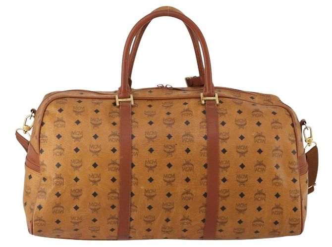 Bolso MCM Vicetos Boston PVC Cuero 2way Marrón Tono Dorado Auth 199534 Castaño - vista 2