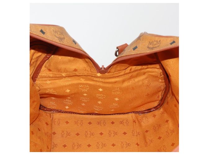 Bolso MCM Vicetos Boston PVC Cuero 2way Marrón Tono Dorado Auth 199534 Castaño - vista 21