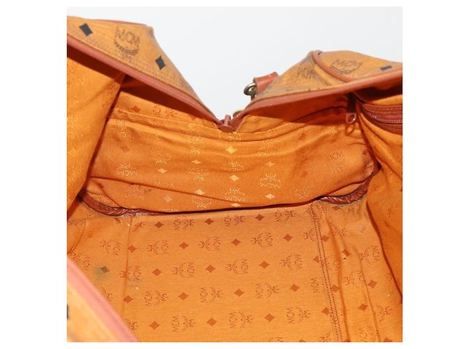 Bolso MCM Vicetos Boston PVC Cuero 2way Marrón Tono Dorado Auth 199534 Castaño - vista 22