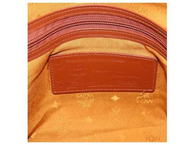 Bolso MCM Vicetos Boston PVC Cuero 2way Marrón Tono Dorado Auth 199534 Castaño - vista 23