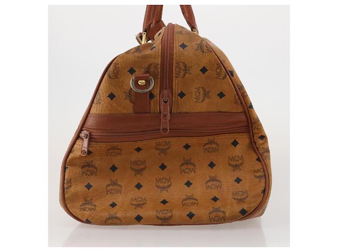 Bolso MCM Vicetos Boston PVC Cuero 2way Marrón Tono Dorado Auth 199534 Castaño - vista 3