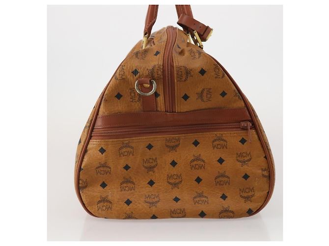Bolso MCM Vicetos Boston PVC Cuero 2way Marrón Tono Dorado Auth 199534 Castaño - vista 4