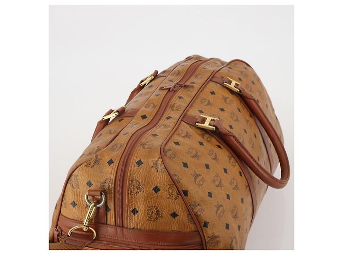 Bolso MCM Vicetos Boston PVC Cuero 2way Marrón Tono Dorado Auth 199534 Castaño - vista 6
