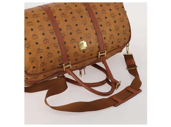 Bolso MCM Vicetos Boston PVC Cuero 2way Marrón Tono Dorado Auth 199534 Castaño - vista 7