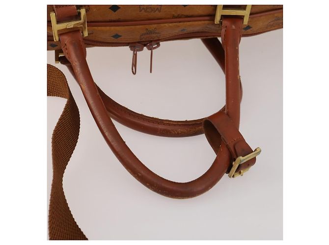 Bolso MCM Vicetos Boston PVC Cuero 2way Marrón Tono Dorado Auth 199534 Castaño - vista 8
