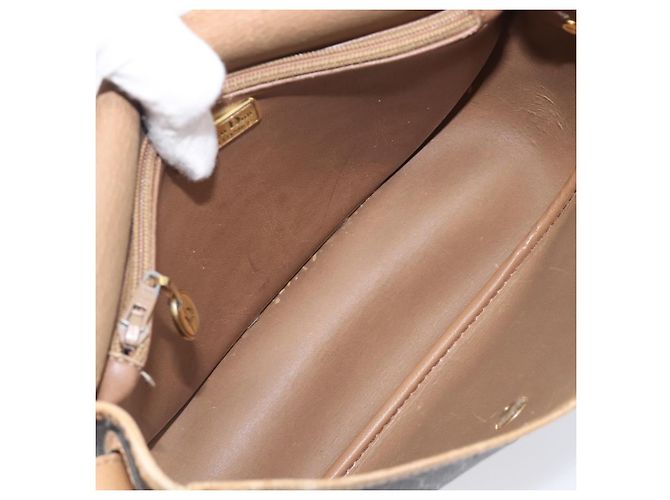 Borsa a tracolla Christian Dior Honeycomb PVC Leather Nero Oro Auth 204704 - vista 12