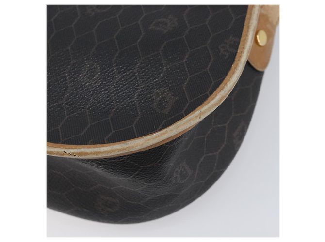 Borsa a tracolla Christian Dior Honeycomb PVC Leather Nero Oro Auth 204704 - vista 17