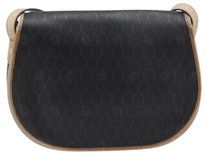 Borsa a tracolla Christian Dior Honeycomb PVC Leather Nero Oro Auth 204704 - vista 2