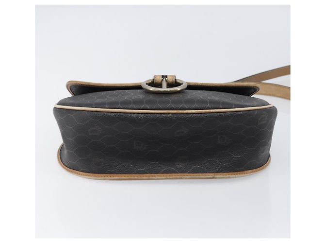 Borsa a tracolla Christian Dior Honeycomb PVC Leather Nero Oro Auth 204704 - vista 5