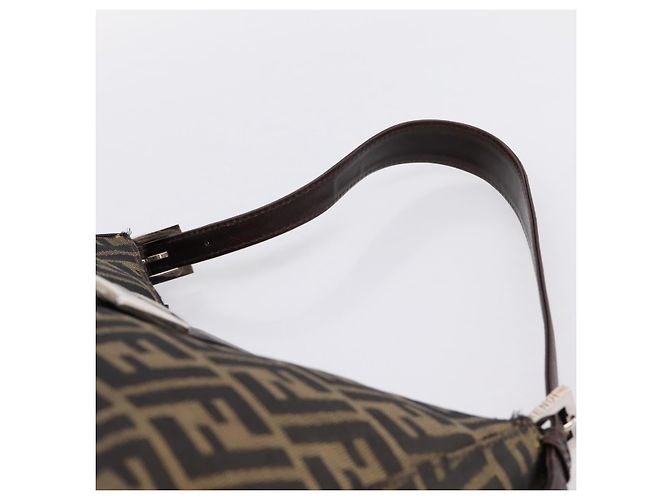 Borsa a tracolla FENDI Zucca Canvas Mamma Baguette Nero Argento Auth BA15572A - vista 14