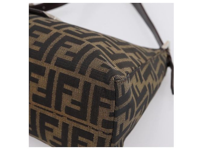 Borsa a tracolla FENDI Zucca Canvas Mamma Baguette Nero Argento Auth BA15572A - vista 15