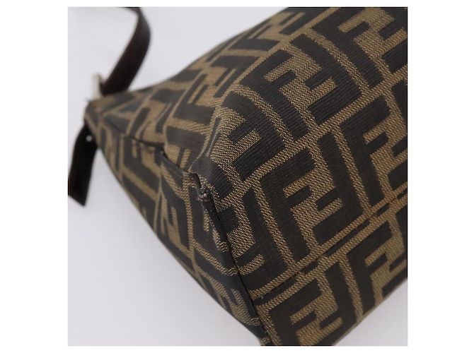 Borsa a tracolla FENDI Zucca Canvas Mamma Baguette Nero Argento Auth BA15572A - vista 16