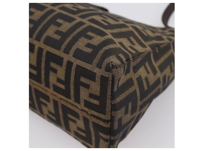 Borsa a tracolla FENDI Zucca Canvas Mamma Baguette Nero Argento Auth BA15572A - vista 17
