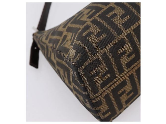 Borsa a tracolla FENDI Zucca Canvas Mamma Baguette Nero Argento Auth BA15572A - vista 18