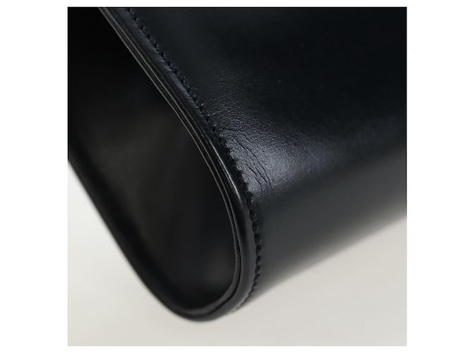 Borsa a tracolla con catena CARTIER Pelle Navy Gold Auth 201192V D'oro Blu navy - vista 17