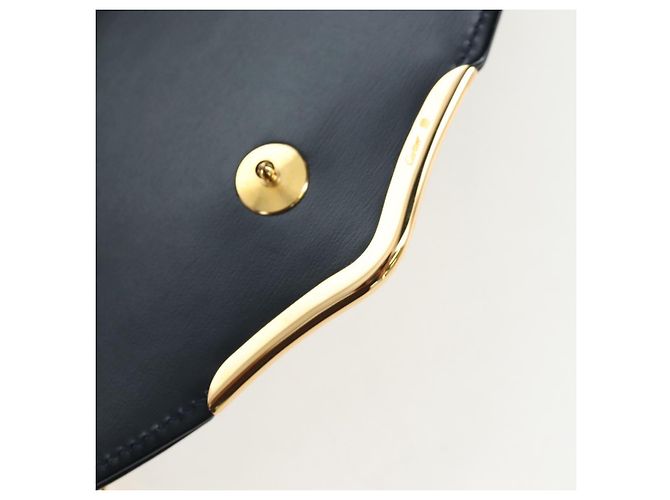 Borsa a tracolla con catena CARTIER Pelle Navy Gold Auth 201192V D'oro Blu navy - vista 20