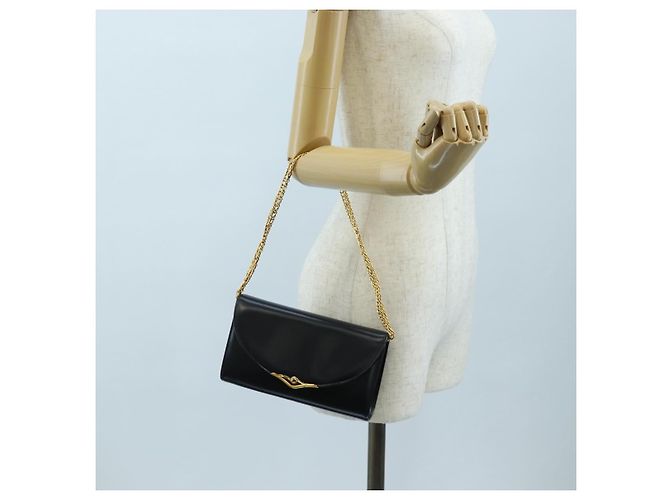 Borsa a tracolla con catena CARTIER Pelle Navy Gold Auth 201192V D'oro Blu navy - vista 26