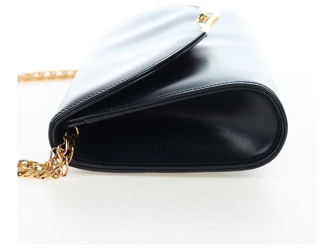Borsa a tracolla con catena CARTIER Pelle Navy Gold Auth 201192V D'oro Blu navy - vista 3