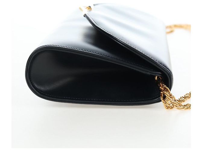 Borsa a tracolla con catena CARTIER Pelle Navy Gold Auth 201192V D'oro Blu navy - vista 4