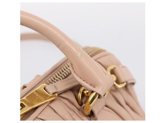 Borsa a mano Miu Miu Matelassé in pelle 2way Rosa Oro Auth 204868 D'oro - vista 10