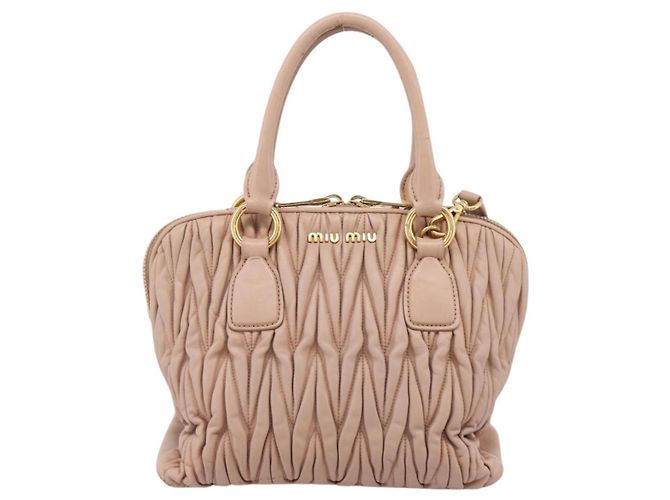 Borsa a mano Miu Miu Matelassé in pelle 2way Rosa Oro Auth 204868 D'oro - vista 13