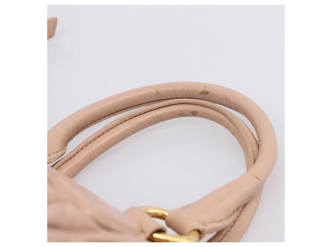 Borsa a mano Miu Miu Matelassé in pelle 2way Rosa Oro Auth 204868 D'oro - vista 14