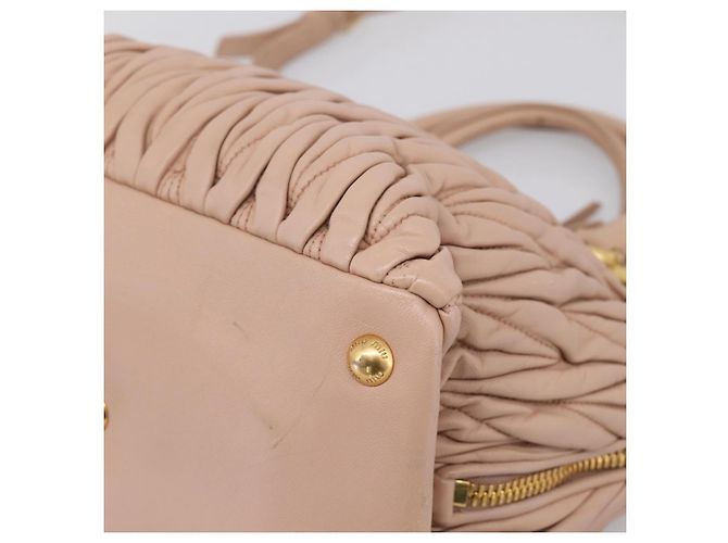 Borsa a mano Miu Miu Matelassé in pelle 2way Rosa Oro Auth 204868 D'oro - vista 15