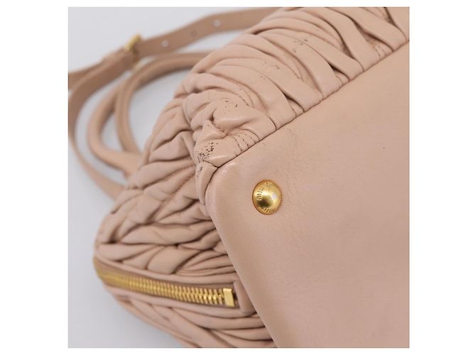 Borsa a mano Miu Miu Matelassé in pelle 2way Rosa Oro Auth 204868 D'oro - vista 16