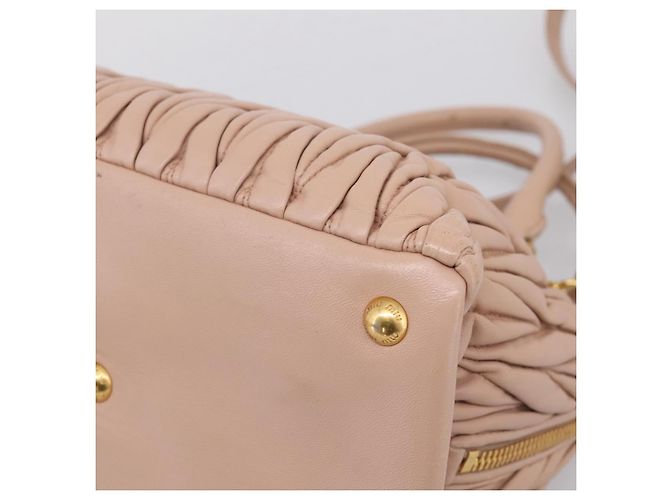 Borsa a mano Miu Miu Matelassé in pelle 2way Rosa Oro Auth 204868 D'oro - vista 17